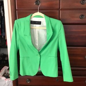 Zara lime green linen blazer size medium
